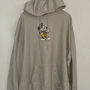 Mickey Mouse Genuine Mousewear Pullover Hoodie Adults Cream Sz 3XL XXXL HTF EUC